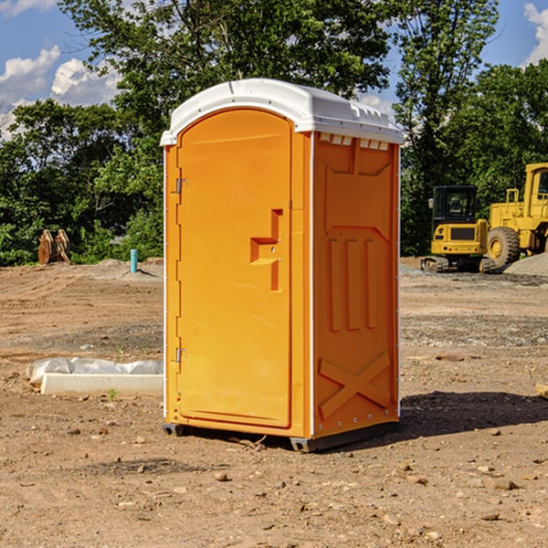 how often are the portable restrooms cleaned and serviced during a rental period in Pacific